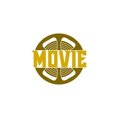 Canvas Print - Movie word icon isolated on white background