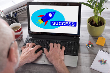 Poster - Success concept on a laptop screen