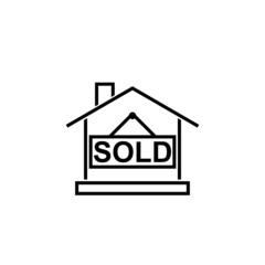 Wall Mural - House sold icon isolated on white background