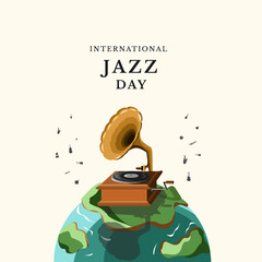 Wall Mural - International Jazz Day, illustration vector for theme music