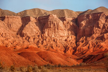 Red Mountains Boguty. Kazakhstan. Martian Landscapes