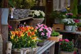Fototapeta Uliczki - view on the storefront of a florist
