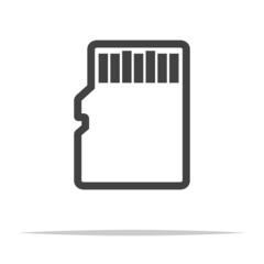 Wall Mural - micro sd card outline icon vector isolated