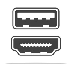 Wall Mural - usb and hdmi port icon vector