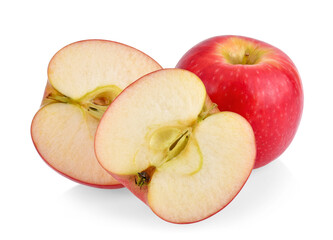 Wall Mural - pink lady apples isolated on white background. full depth of field