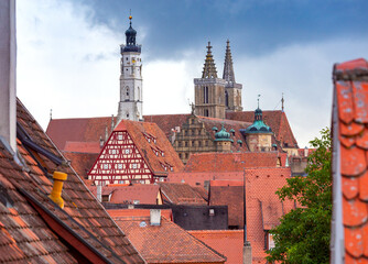 Wall Mural - Rothenburg ob der Tauber. Old famous medieval city.