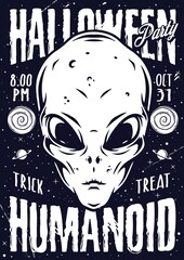 Sticker - Halloween party monochrome poster