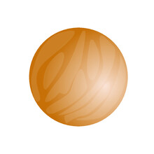 Vector Brown Planet Icon. Gradient Colours, Easy To Recolour Parts, Removable Background. Pluto Representation In The Solar System, For Astronomy Or Astrology Class, Or Out Of This World Learning.