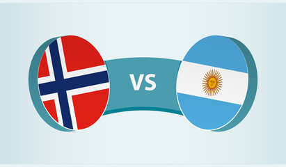 Poster - Norway versus Argentina, team sports competition concept.