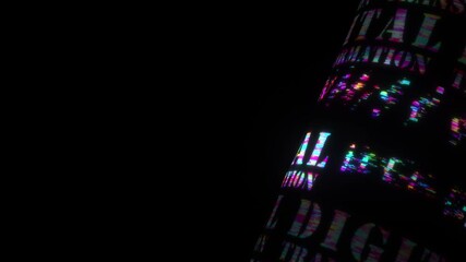 3D animation text of Digital Transformation colorful text word rotated light animation digital effect background 4k 3d seamless looping text Digital Transformation glitter effect element for intro, ti