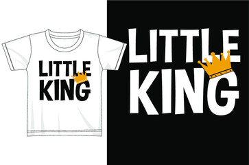 Wall Mural - little king kid t shirt designs graphic vector 