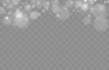 Canvas Print - shining bokeh isolated on transparent background. bokeh lights with glowing particles isolated. chri