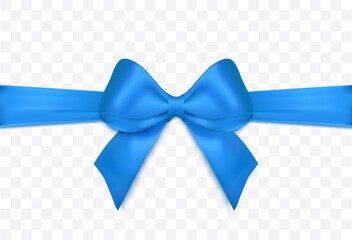 Sticker - Blue Ribbon and Bow isolated. Vector Decoration for Gift Cards, for Gift Boxes or Christmas illustrations.