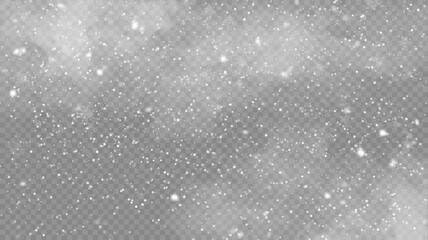 Aufkleber - Vector snowfall isolated. Winter background. Snow overlay illustration. Snowflakes and ice.