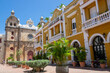 View of the San Pedro Claver sanctuary in the walled city (Ciudad Amurallada) of Cartagena de Indias, Colombia