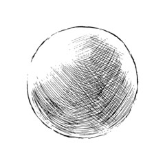 Wall Mural - Hand drawn shaded spheres. Simple black pen and ink doodle sketches of circles with different types of shading texture. Shading tutorial, hand sketch design elements. Vector illustration.