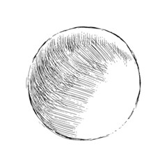 Wall Mural - Hand drawn shaded spheres. Simple black pen and ink doodle sketches of circles with different types of shading texture. Shading tutorial, hand sketch design elements. Vector illustration.