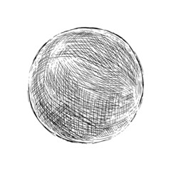 Wall Mural - Hand drawn shaded spheres. Simple black pen and ink doodle sketches of circles with different types of shading texture. Shading tutorial, hand sketch design elements. Vector illustration.