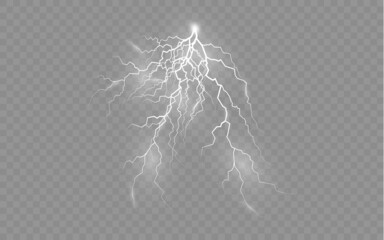 Wall Mural - set of zippers, thunderstorm and effect lightning.