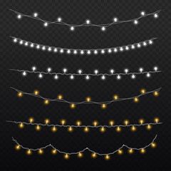 Wall Mural - christmas glowing light garland, led neon lamp.