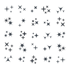 Wall Mural - sparkles line icons. black sparkles symbols vector eps10
