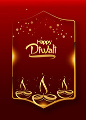 Wall Mural - Happy Diwali, Festival of lights ,Vector illustration and Beautiful greeting card for celebration of shubh deepawali