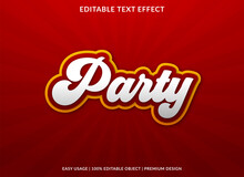 Party Editable Text Effect Template With Abstract Style Use For Business Logo Brand And Headline