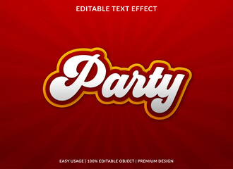 party editable text effect template with abstract style use for business logo brand and headline