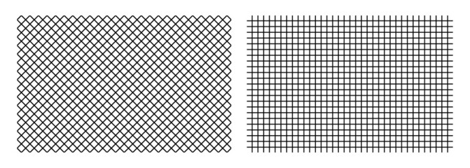 Grid texture vector background patterns set.