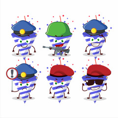 Sticker - A dedicated Police officer of blue firecracker mascot design style