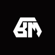 BM Logo monogram with octagon shape style design template