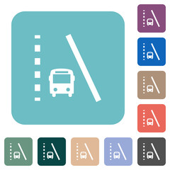 Canvas Print - Bus lane rounded square flat icons