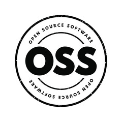 Wall Mural - oss - open source software acronym, technology concept background