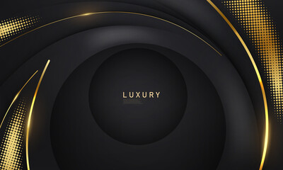 abstract black line arts background luxury white gold Modern