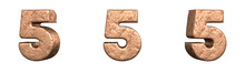 Number 5 (Five) From Copper Numbers Collection Set. Isolated. 3D Rendering