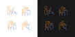 © IMG visuals icons - Cooking rotine gradient icons set for dark and light mode. Meal preparation at home. Thin line contour symbols bundle. Isolated vector outline illustrations collection on black and white