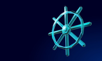 wheel helm computer developer app concept. business digital open source program. data coding steerin