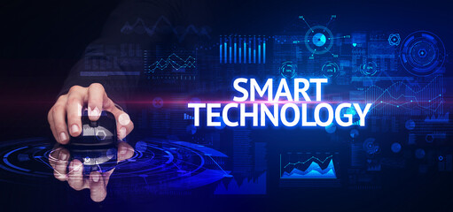 hand holding wireless peripheral, modern technology concept