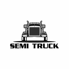 Wall Mural - semi truck front view logo