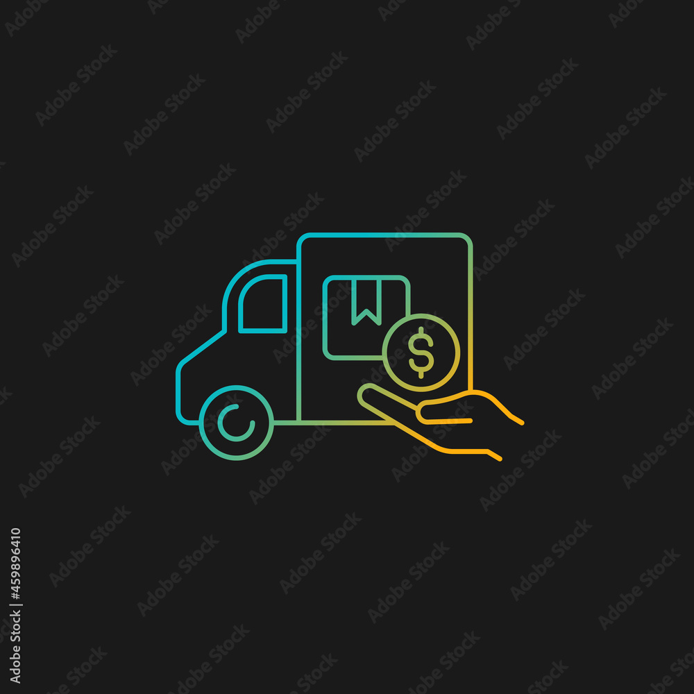 Relocation assistance gradient vector icon for dark theme. Employee ...