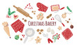 © cottidie - Set of Christmas Baking elements,home baking in winter.Gingerbread cookies, ingredient cooking,decoration.