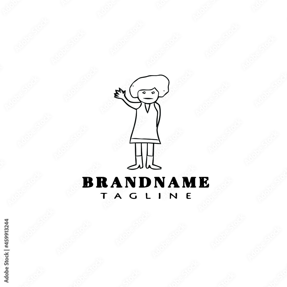 girl logo icon design template black isolated vector illustration Stock ...