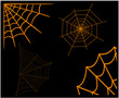 © belkas - Spider Orange Objects Signs Symbols Vector Illustration Abstract With Black Background