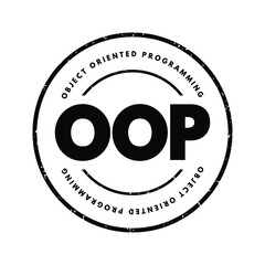 Wall Mural - oop - object oriented programming acronym, technology concept background
