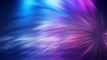 Wall Mural - Dark abstract futuristic background. Digital explosion, ultraviolet neon glow, blurred geometric lines.