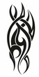 © ksysha - Tattoo tribal abstract element, black arm shoulder tattoo fantasy pattern vector, sketch art design
