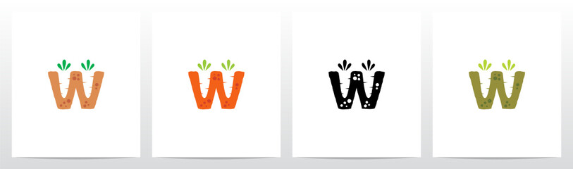 Carrot Burried On Letter Logo Design W