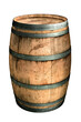 large wooden barrel isolated on white background