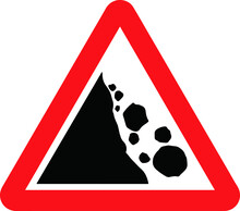 Road Signs Falling Rocks Warning