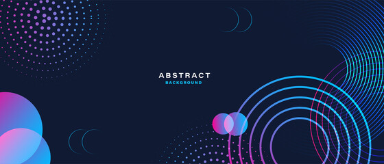 Abstract background with colorful circle rings. Digital future technology concept. vector illustration.	
